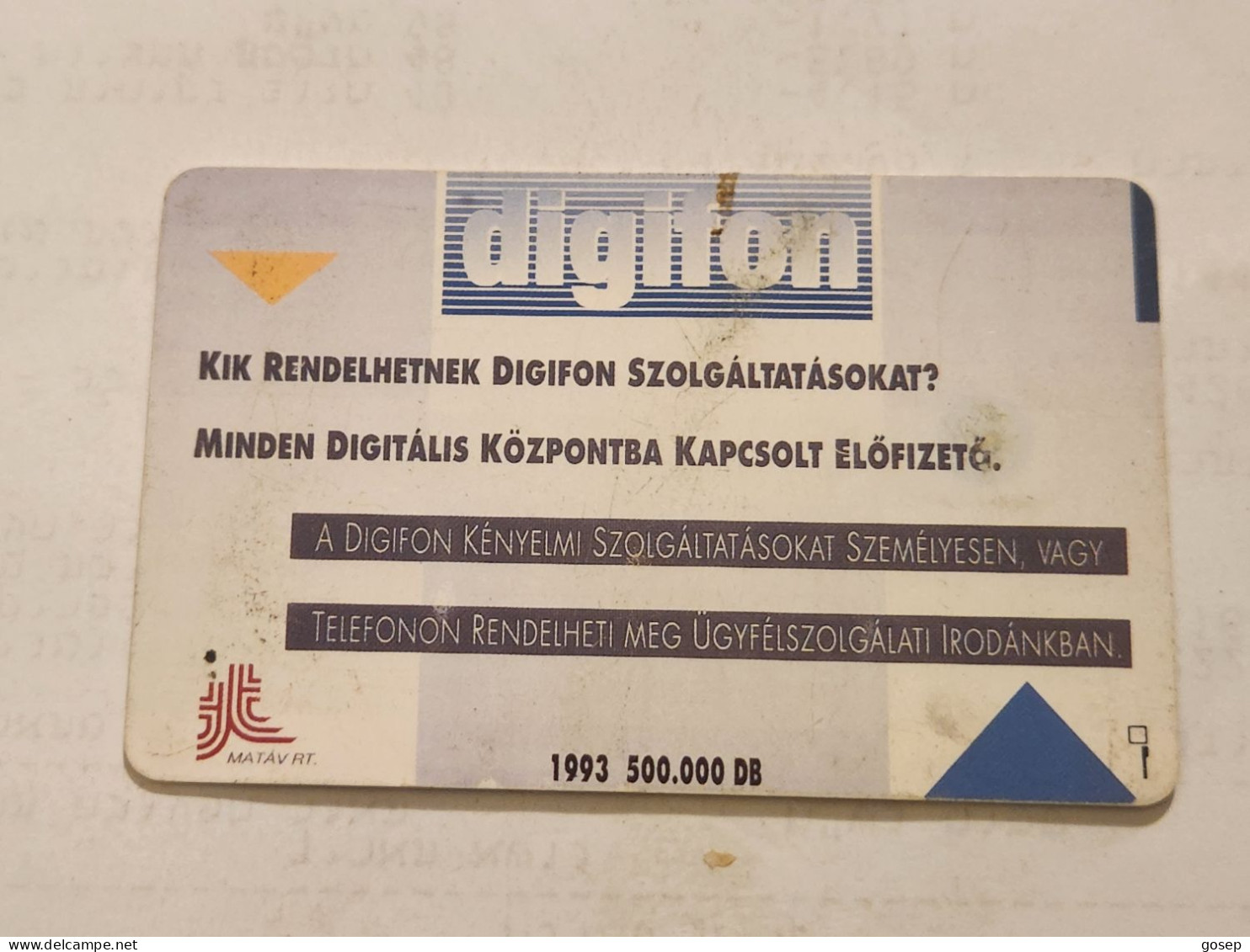 HUNGARY-(HU-P-1993-22Aa)-Callwaiting-(174)(120units)(11/93)(tirage-500.000)-USED CARD+1card Prepiad Free - Hongrie