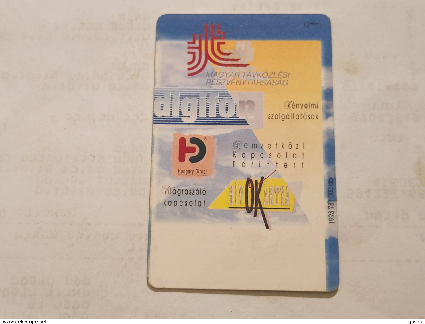 HUNGARY-(HU-P-1993-32Aa)-MATAV-(176)(500units)(11/93)(tirage-781.000)-USED CARD+1card Prepiad Free - Hongrie