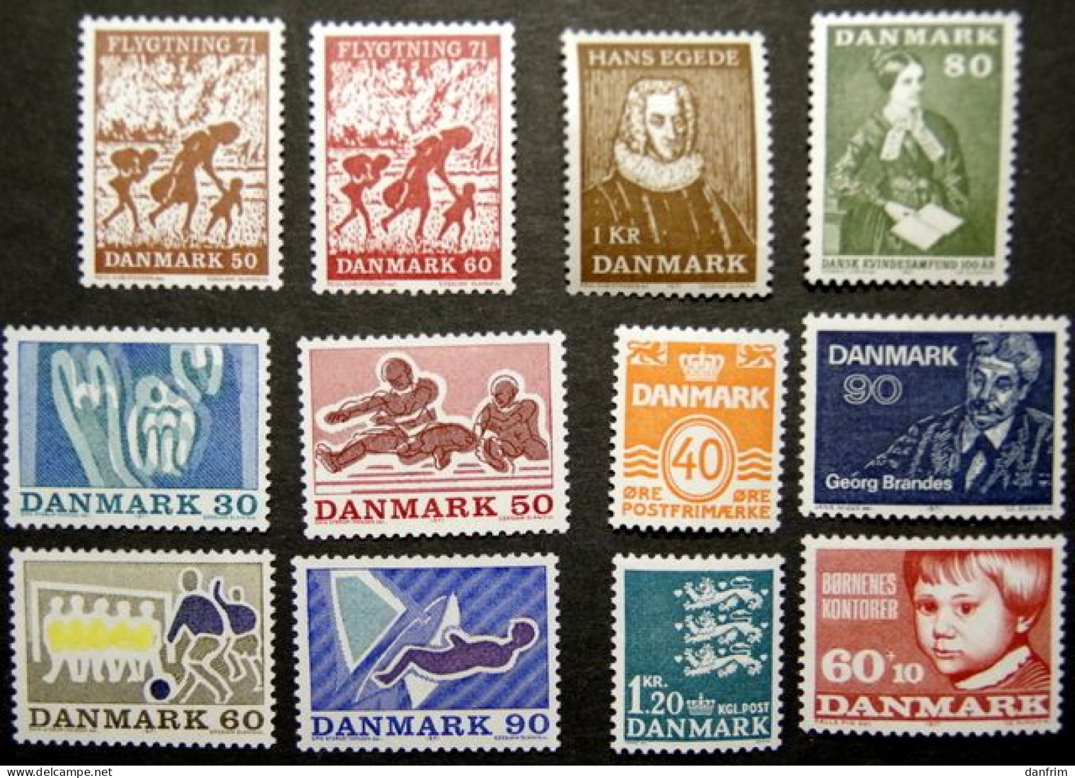 Denmark  1971   Full Year MNH (**) ( Lot Ks 1643 ) - Annate Complete