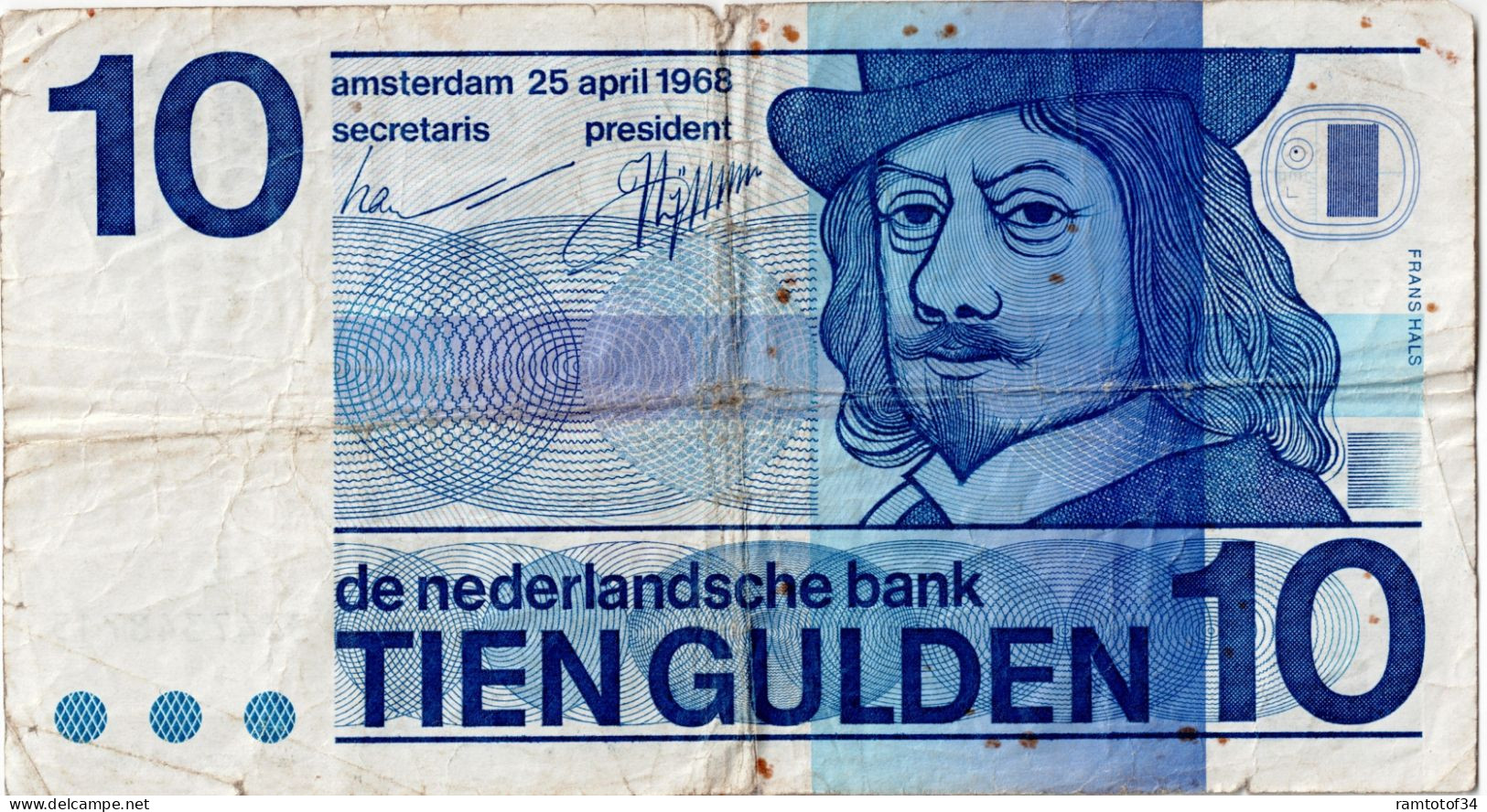 PAYS-BAS - 10 Gulden 1968 - 10 Florín Holandés (gulden)