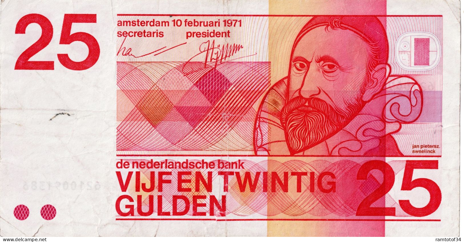 PAYS-BAS - 25 Gulden 1971 - 25 Gulden