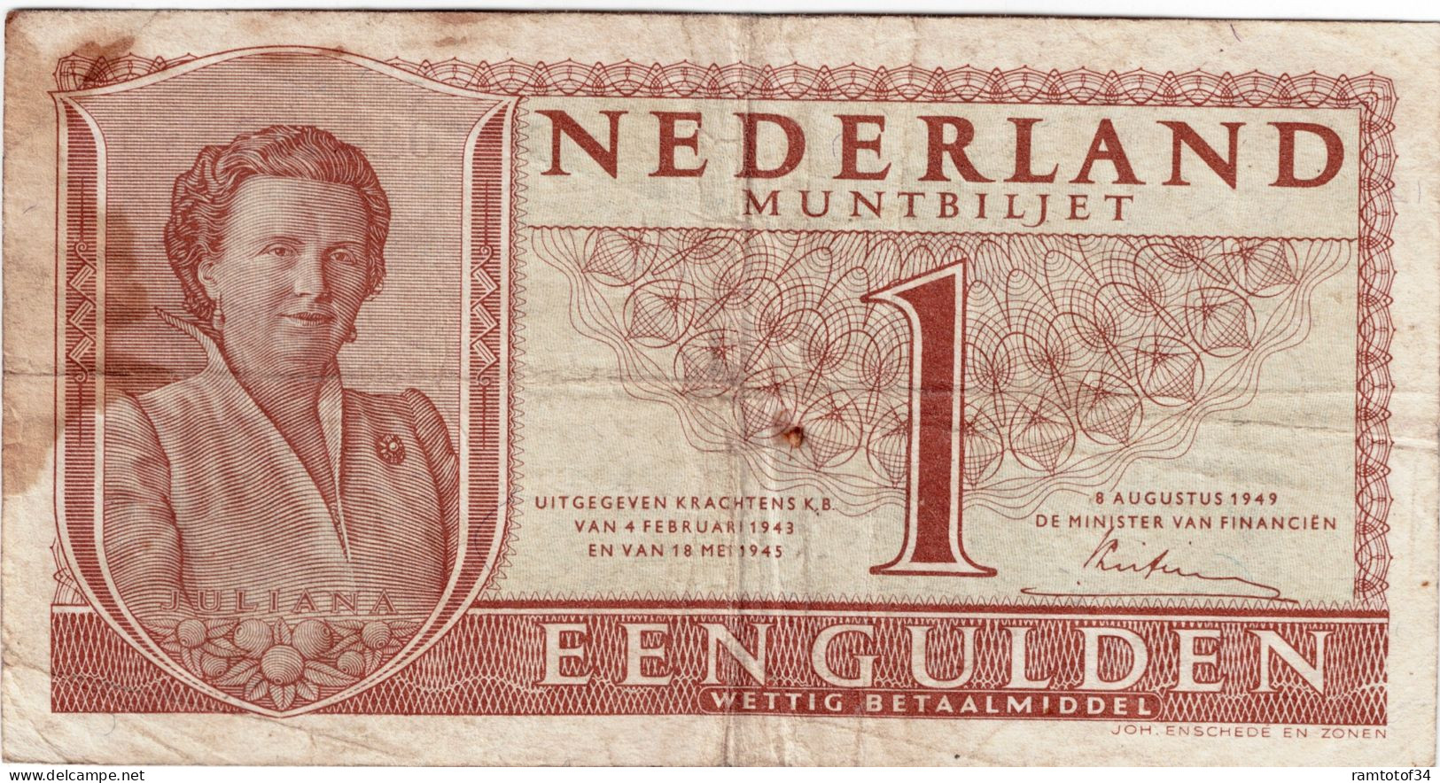 PAYS-BAS - 1 Gulden 1949 - 1  Florín Holandés (gulden)