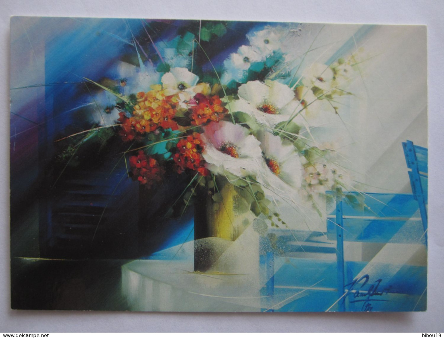 LESCURE RAYMOND POULET N 102 BOUQUET SUR LA CHAISE BLANCHE 1992 - Lescure