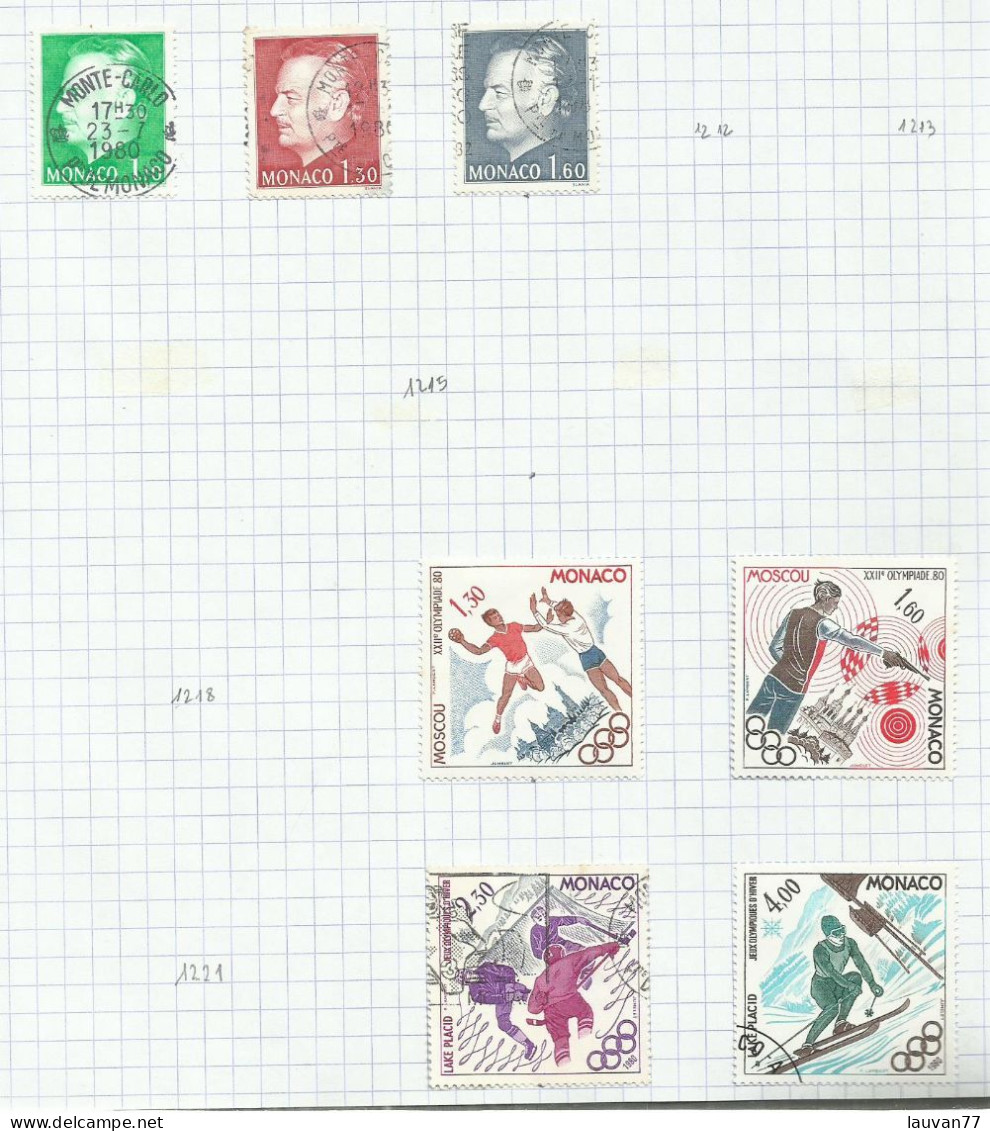 Monaco N°1209 à 1211, 1219, 1220, 1222, 1223 Cote 5.45€ - Used Stamps