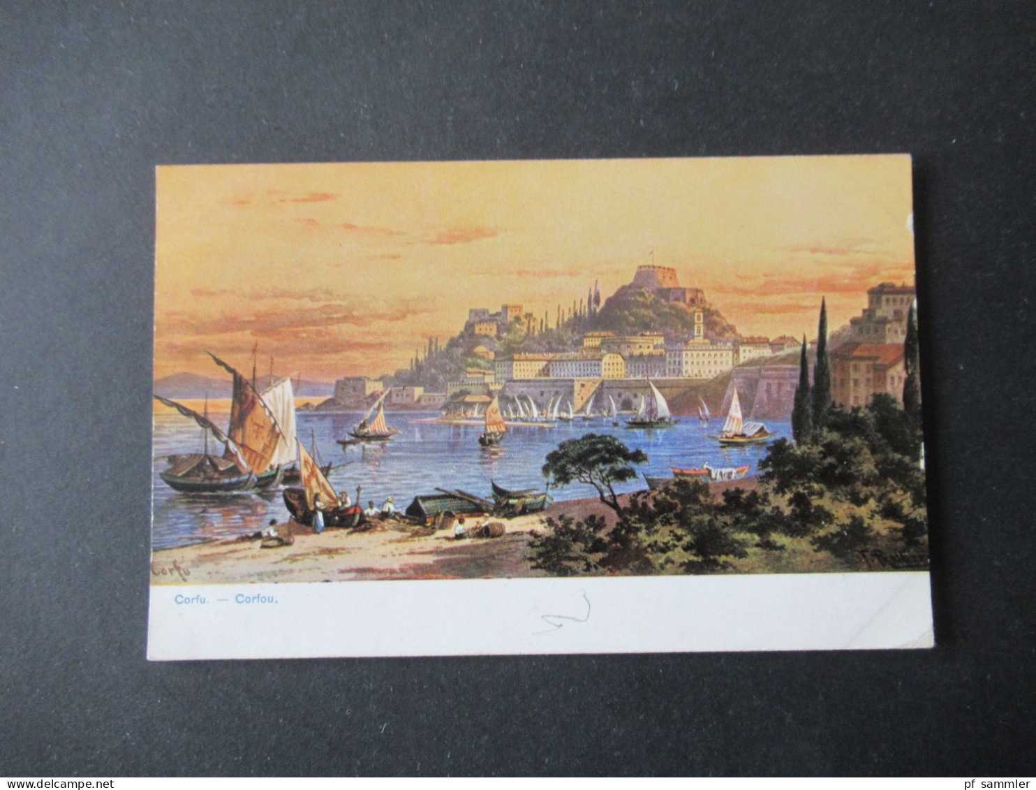 Griechenland 1906 Mi.Nr.148 EF Auf Künstler PK Corfu - Corfou Stempel Kepkypa And Frau Major Von Basse In Bad Oeynhausen - Covers & Documents