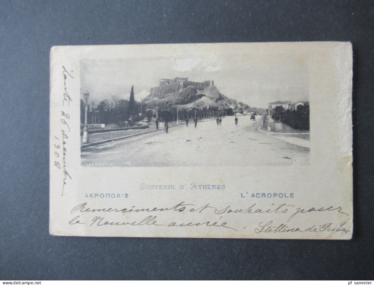 Griechenland 1902 Ganzsache / Bild PK Souvenir De Athenes L'Acropole NachTrebnitz In Schlesien Gesendet - Cartas & Documentos