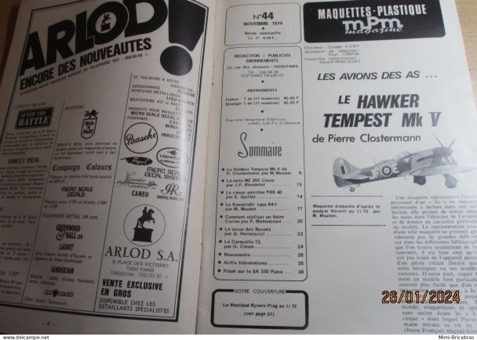 CAGI 1e Revue De Maquettisme Plastique Années 60/70 : MPM N°44 De 1974 Très Bon état ! Sommaire En Photo 2 Ou 3 - France