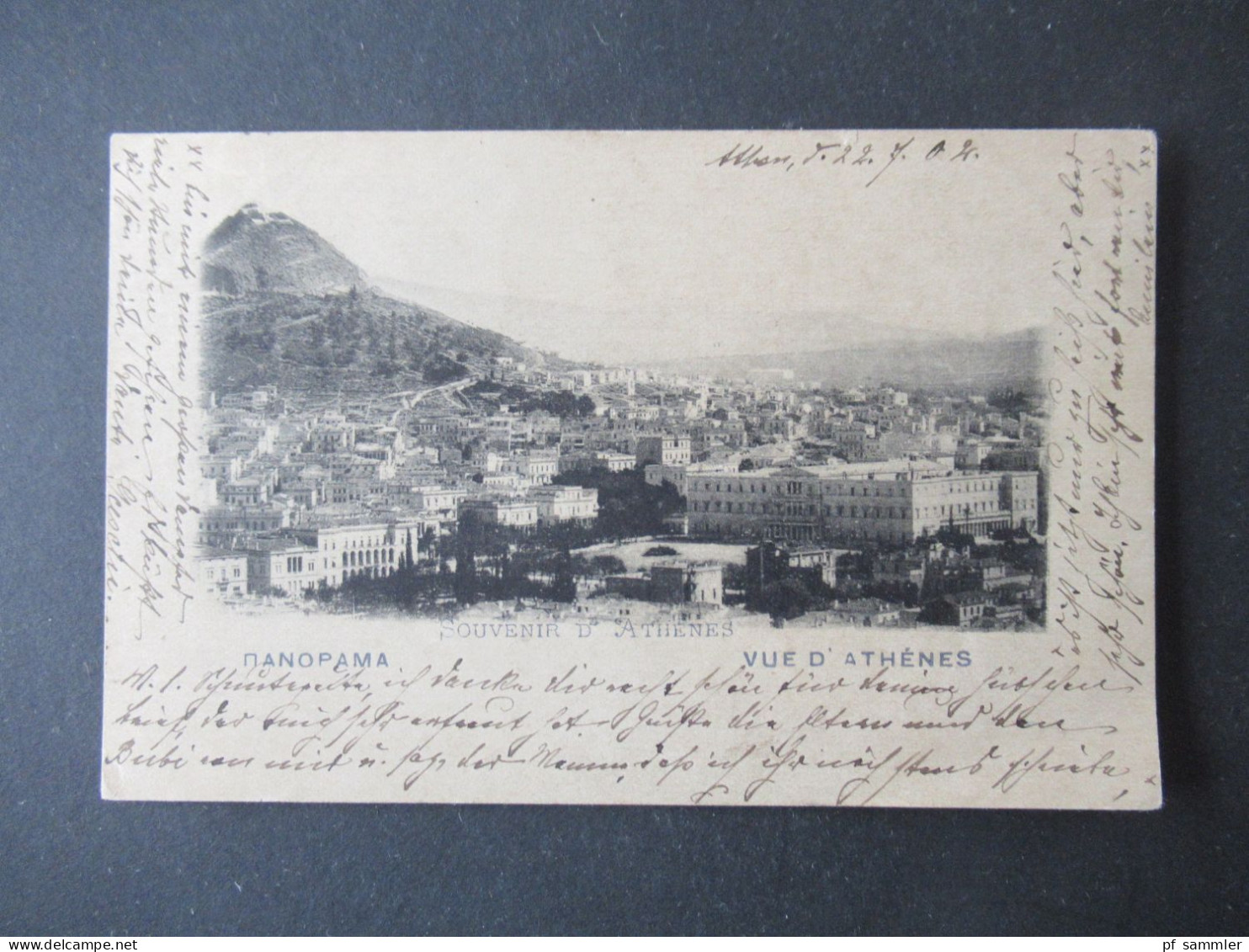 Griechenland 1902 Ganzsache / Bild PK Souvenir De Athenes Vue D'Athenes Nach Zschopau Gesendet - Interi Postali