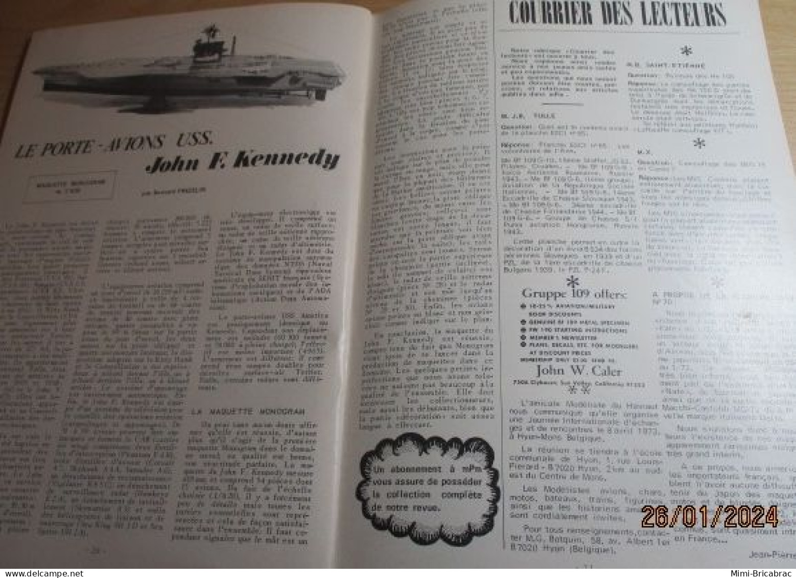 CAGI 1e Revue de maquettisme plastique années 60/70 : MPM n°27 de 1973 très bon état ! Sommaire en photo 2 ou 3