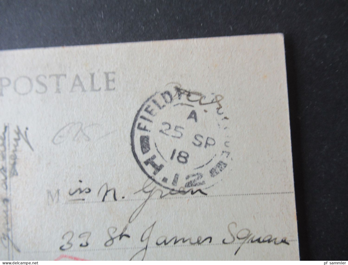 Griechenland PK Campagne D'Orient Salonique Verwendet In England / Feldpost 1.WK Stempel Field Post Office Zensurstempel - Briefe U. Dokumente