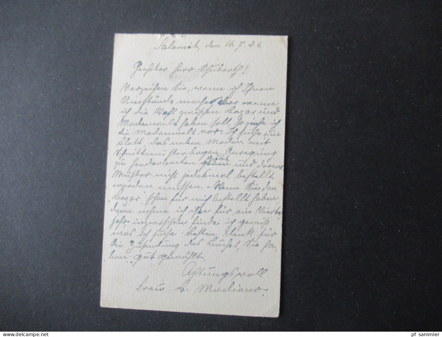 Griechenland 1926 GA Feldpostkarte Aus Der Heimat P1 Mit 4x Zusatzfrankatur Nach Dresden Blasewitz Gesendet - Postwaardestukken