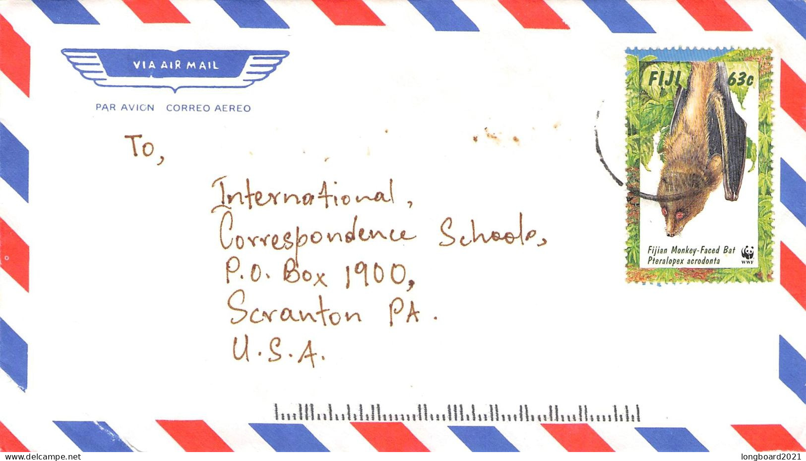 FIJI - AIRMAIL - SCRANTON/USA / 4617 - Fiji (1970-...)