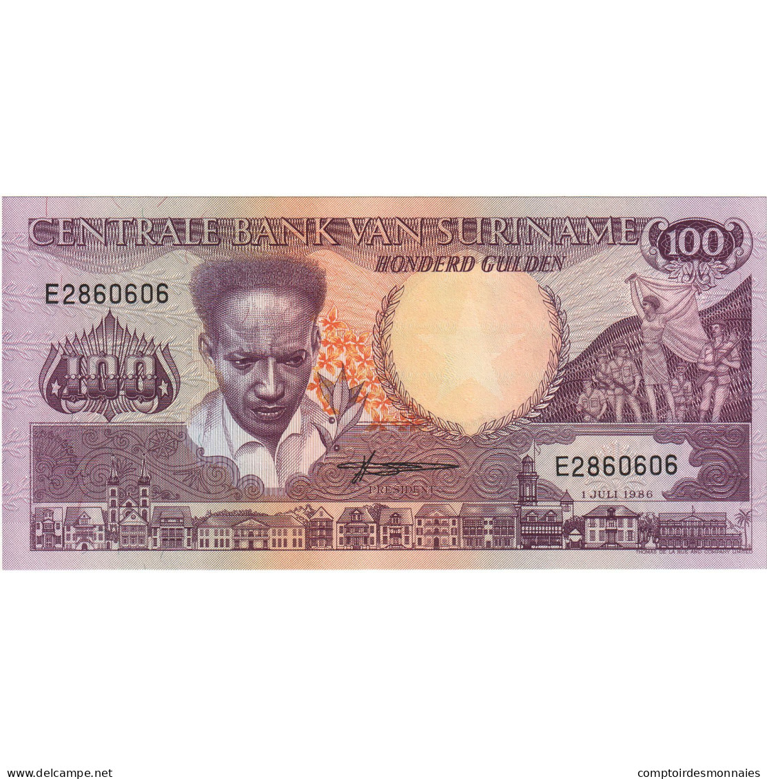 Billet, Surinam, 100 Gulden, 1986, 1986-07-01, KM:133a, NEUF - Surinam