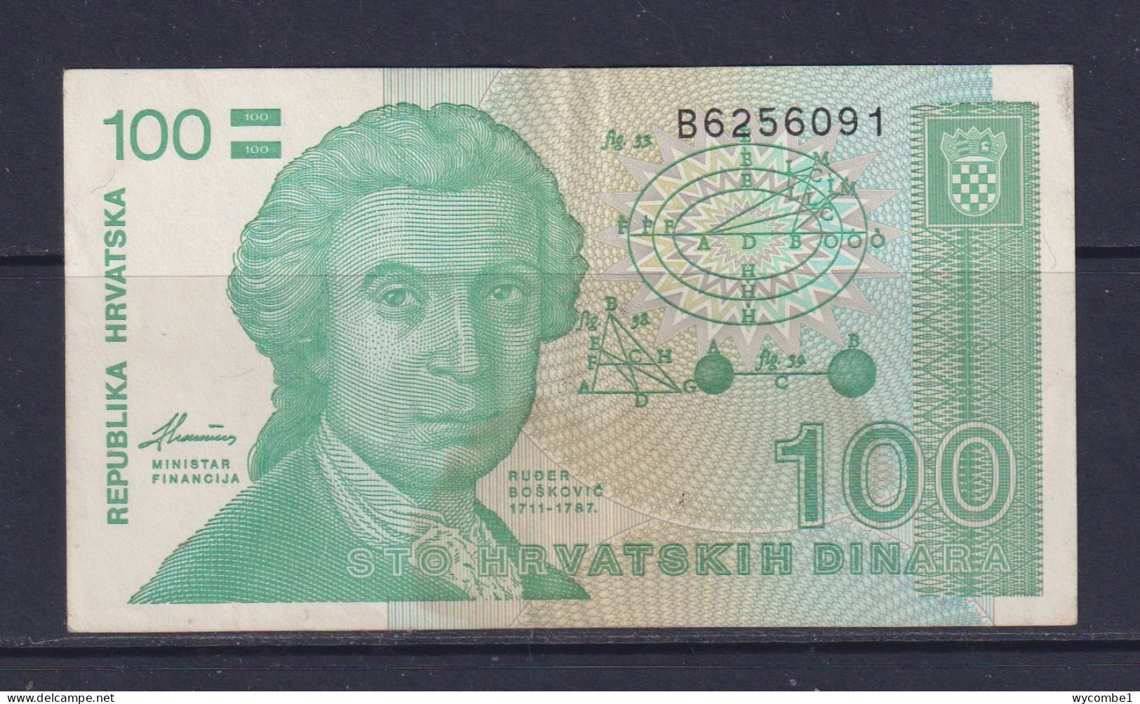 CROATIA - 1991 100 Dinara Circulated Banknote - Kroatië