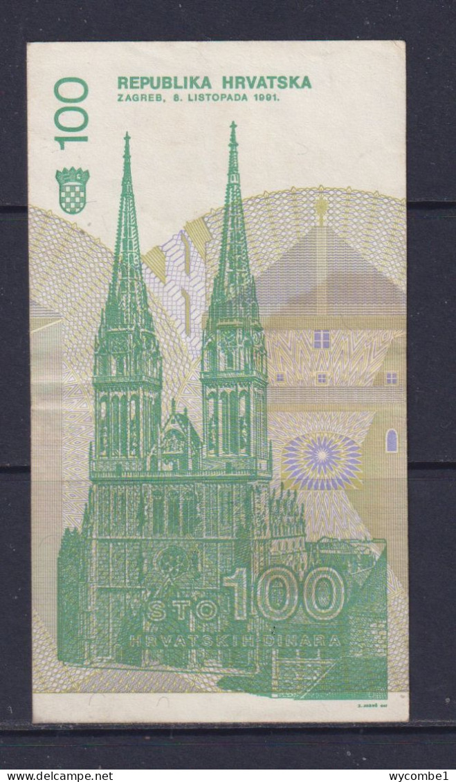 CROATIA - 1991 100 Dinara Circulated Banknote - Kroatië