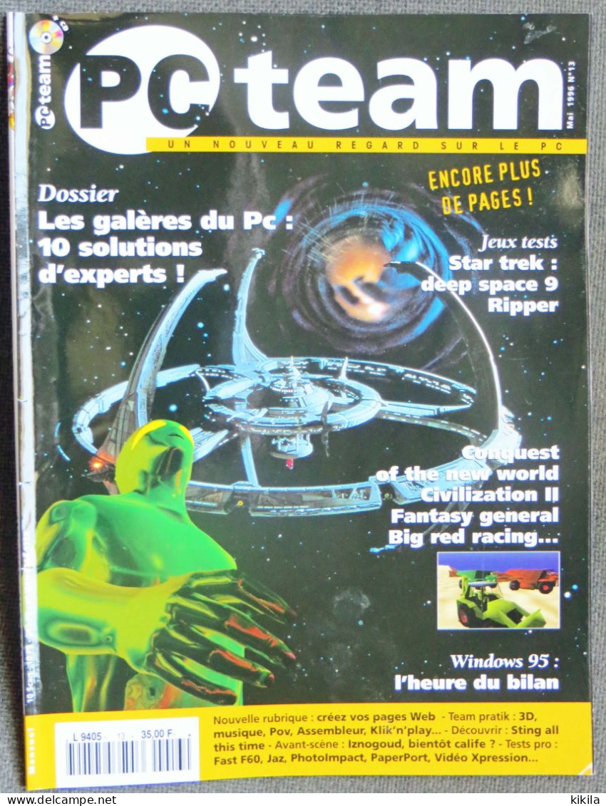 Journal Revue Informatique PC TEAM N° 13 Mai 1996 10 Solutions D'expert Pour Les Galères Du Pc - Star Trek: Deep Space * - Computers