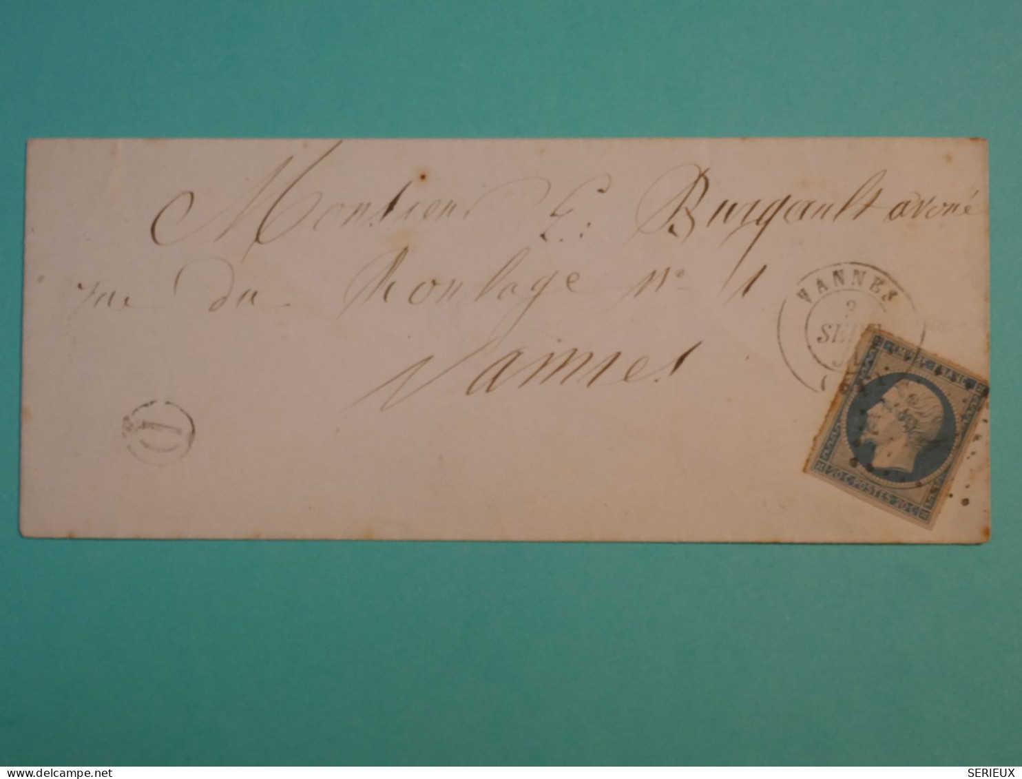 DH16 FRANCE  BELLE  LETTRE RR 1856   VANNES   +CACHET D DE COMMUNE++ +  N°14 +AFF. INTERESSANT+++ - 1849-1876: Classic Period