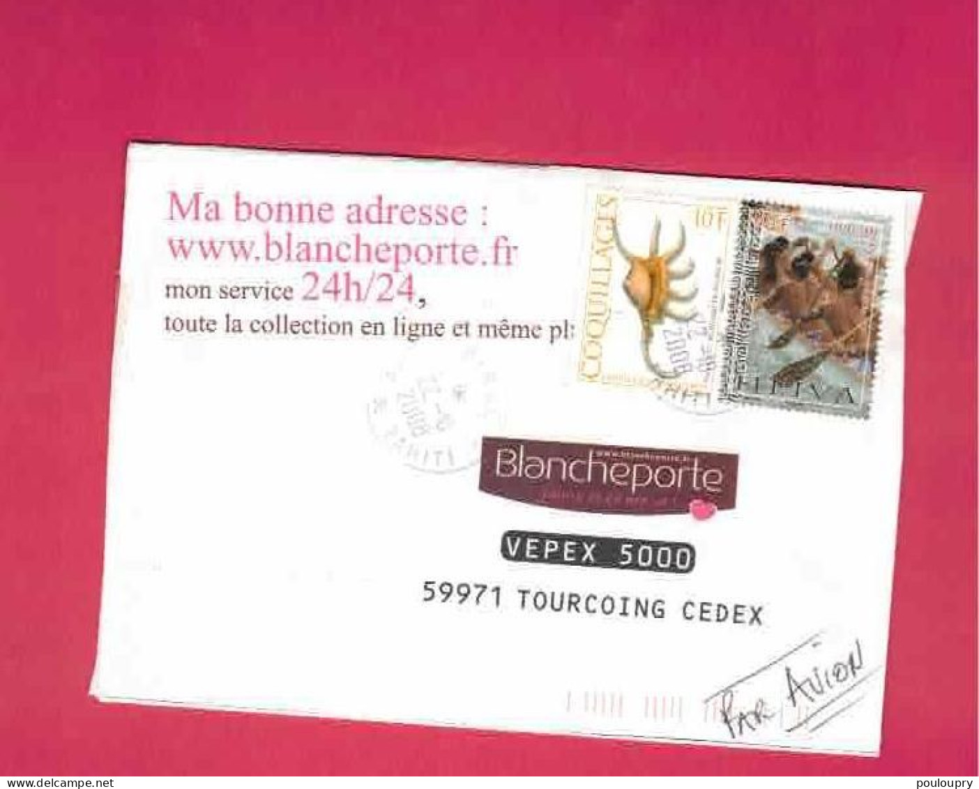 Lettre De 2008 Pour La France - YT N° 772 Et 804 - Course De Pirogue - Coquillage - Brieven En Documenten