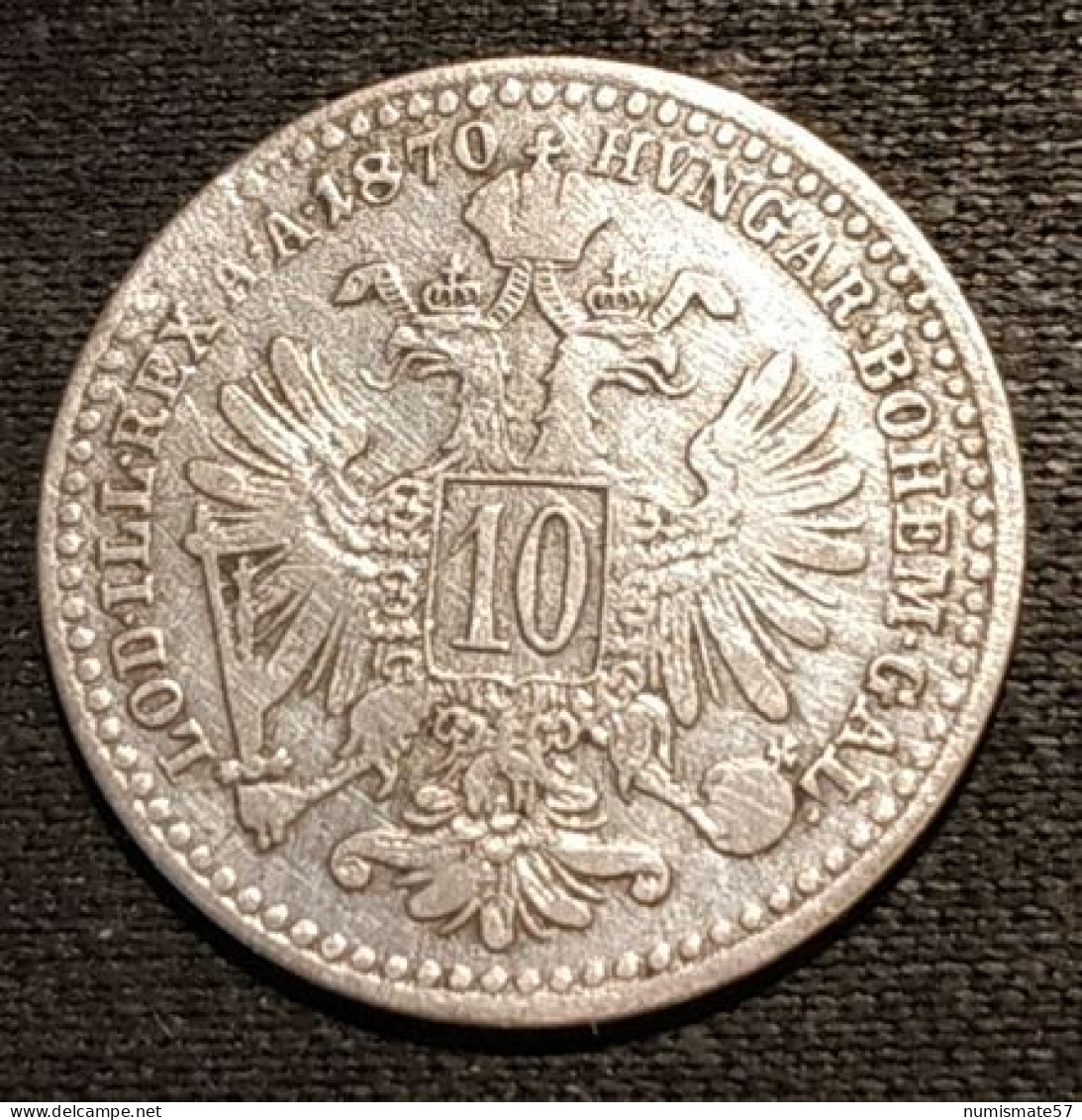 AUTRICHE - AUSTRIA - 10 KREUZER 1870 - Argent - Silver - Franz Joseph I - KM 2206 - Autriche