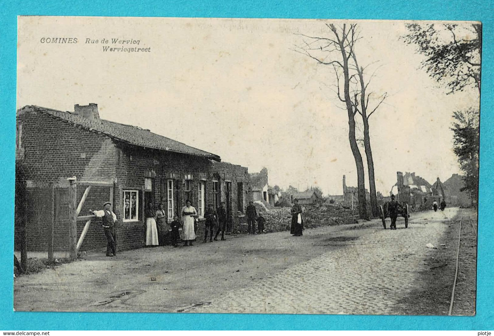 * Comines Belge - Komen Waasten (Hainaut - La Wallonie) * Rue De Wervicq, Wervikstraat, Animée, Ruines, Unique, TOP - Komen-Waasten