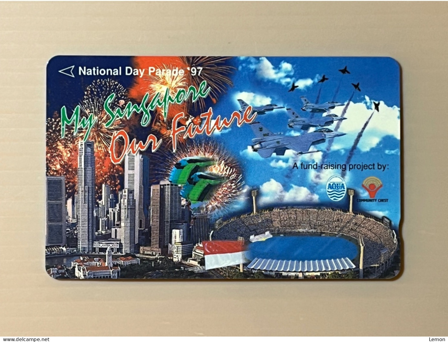 Mint Singapore Telecom Singtel GPT Phonecard, National Day 1997 - Our Singapore Our Future, Set Of 1 Mint Card - Singapour