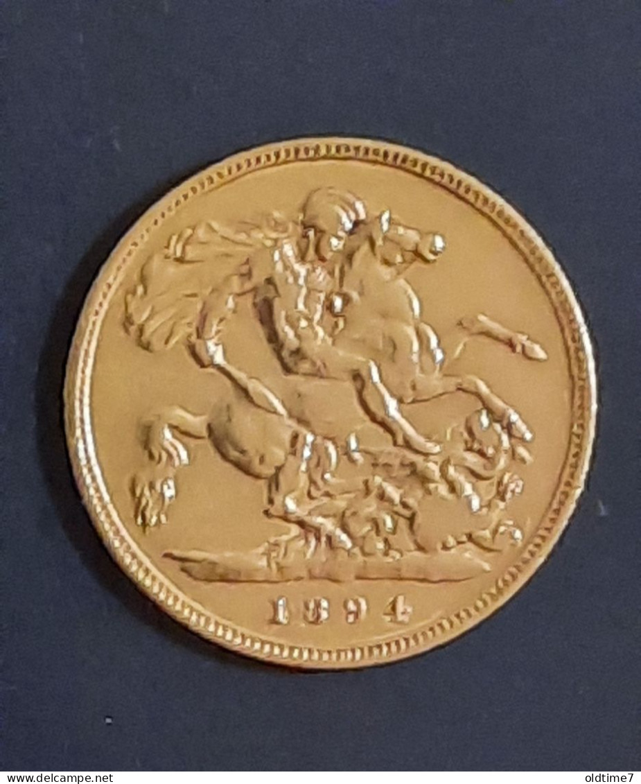 Great Britain 1894 - Queen Victoria Half Sovereign 22ct Gold Coin - 1/2 Sovereign