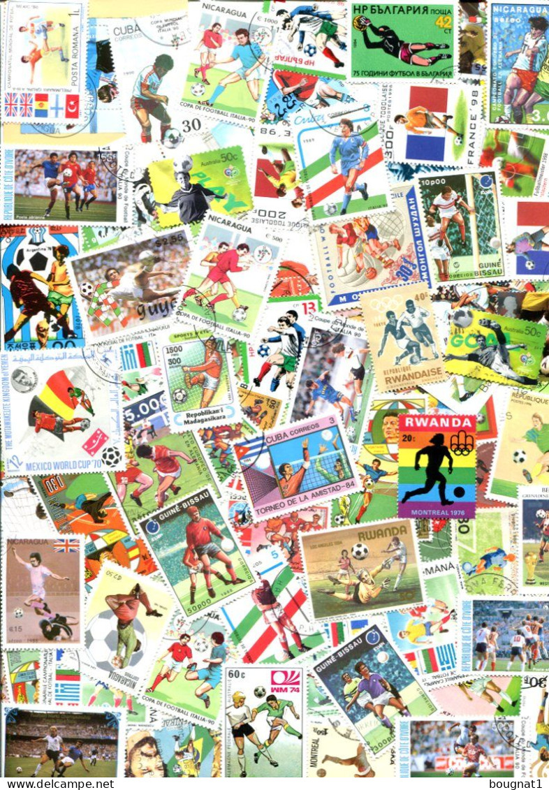 200 Timbres FOOTBALL, Tous Différents. - Usati