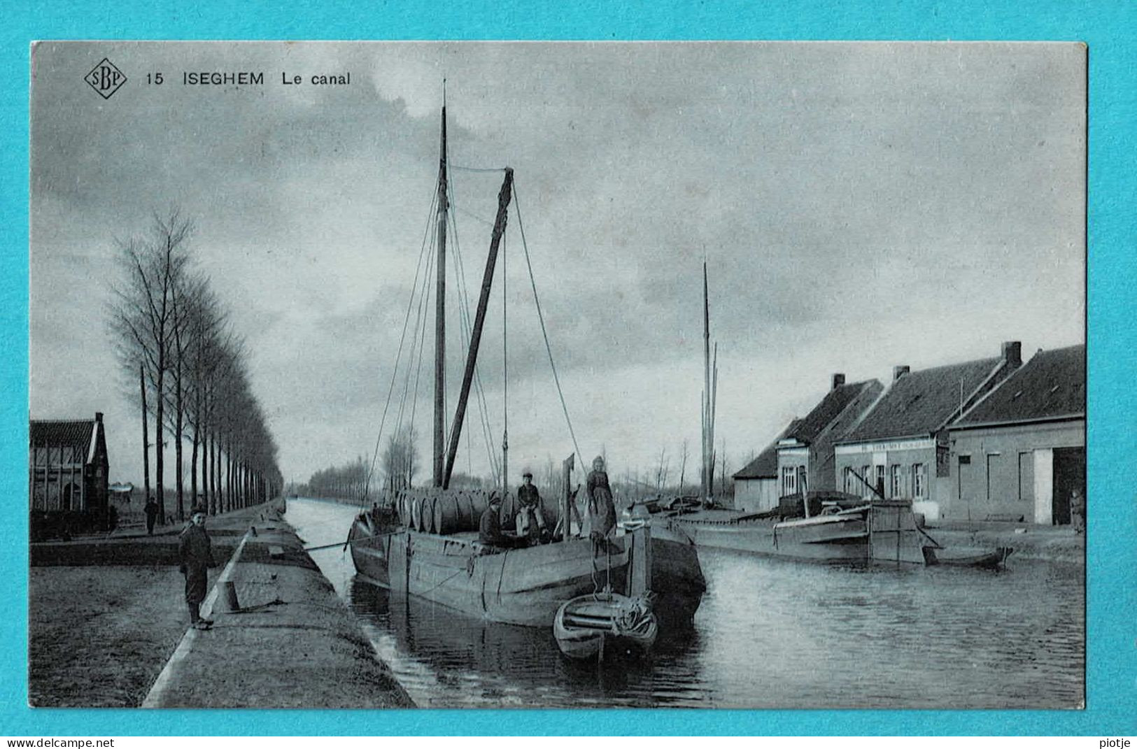 * Izegem - Iseghem (West Vlaanderen) * (SBP, Nr 15) Le Canal, Quai, Péniche, Bateau, Animée, Unique, Zeldzaam, TOP - Izegem