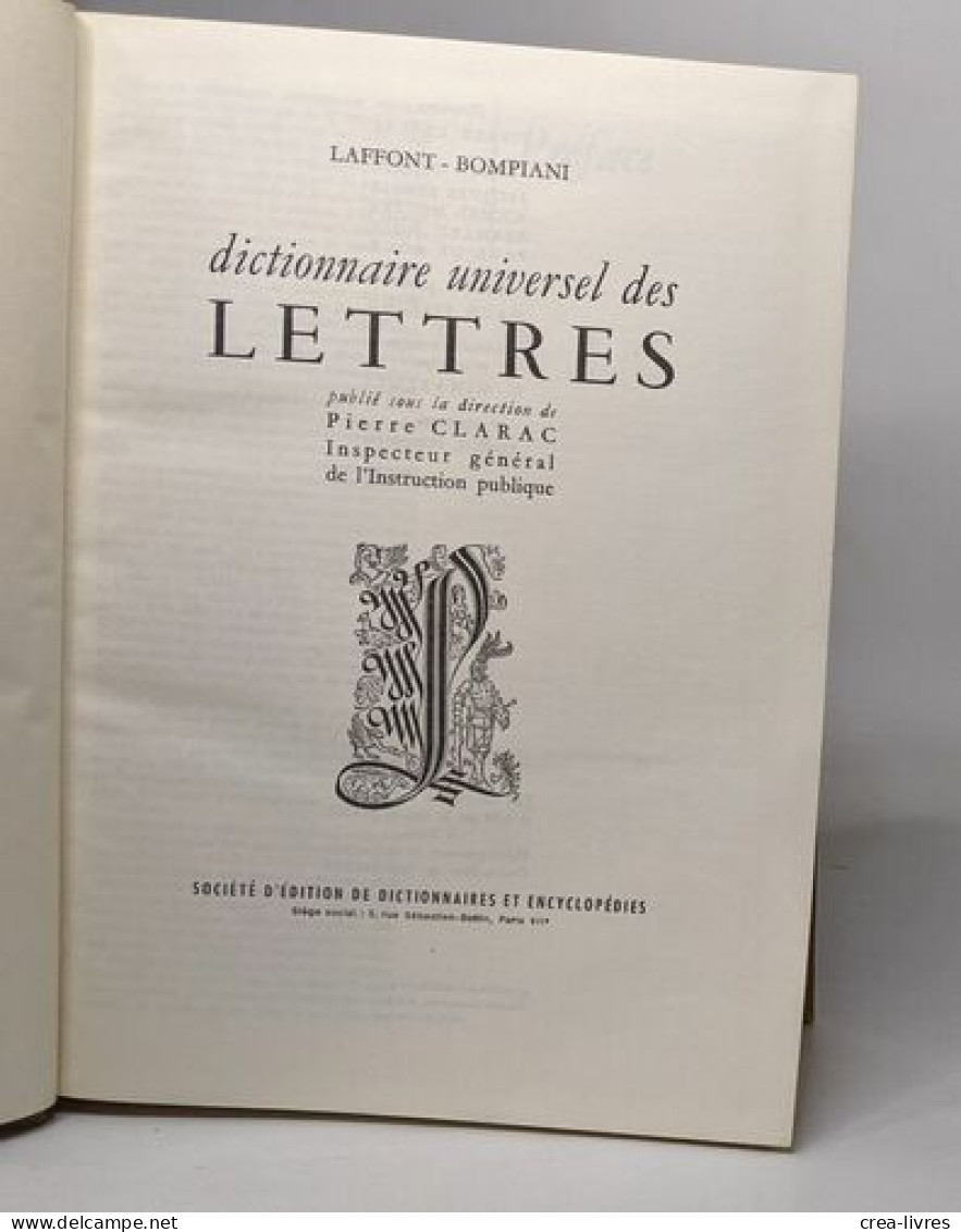 Dictionnaire Universel Des Lettres - Dictionnaires