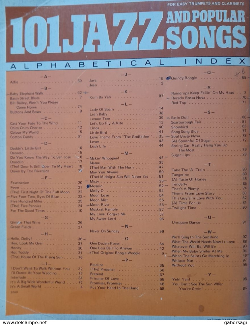 101 Jazz And Popular Songs For Easy Trumpet And Clarinets - Koorzang