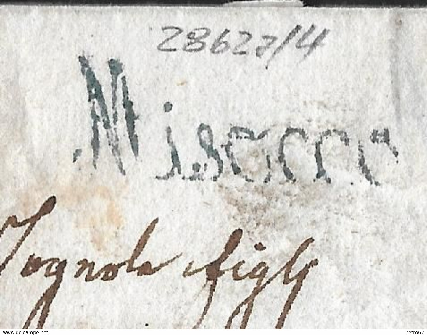 1850 VORPHILATELIE  Faltbrief Mit Balkenstempel Kursiv MISOCCO Nach Grono   ►Winkler 2862a/4◄ - ...-1845 Préphilatélie