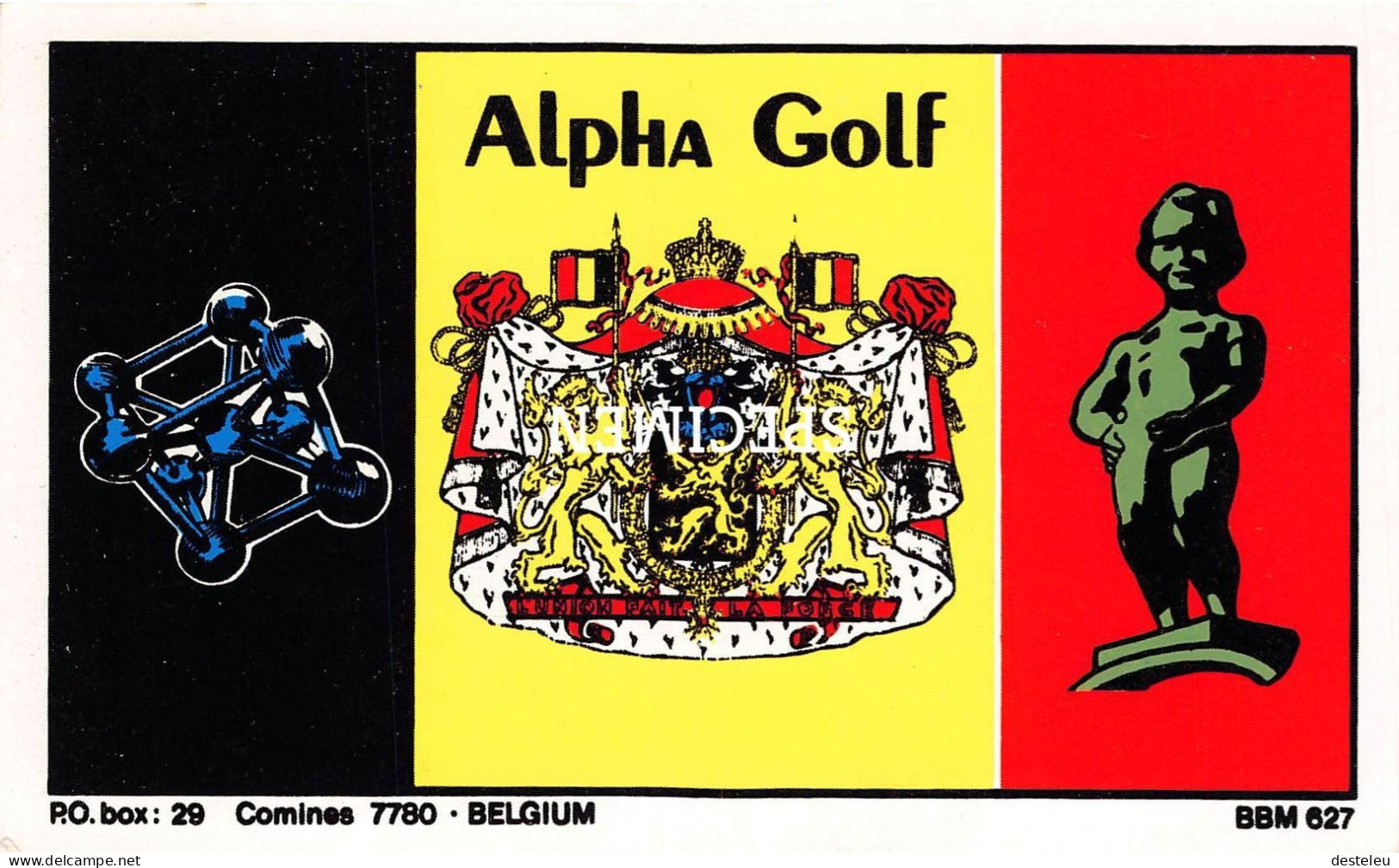 Carte Radio Alpha Golf Manneke Pis - Atomium - Comines - Comines-Warneton - Komen-Waasten