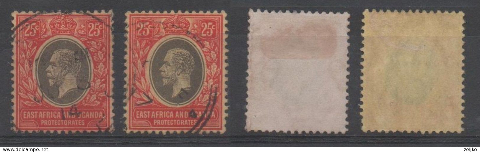 East Africa And Uganda Protectorates, Used, Michel 48, White And Yellow Back Side - Protectoraten Van Oost-Afrika En Van Oeganda