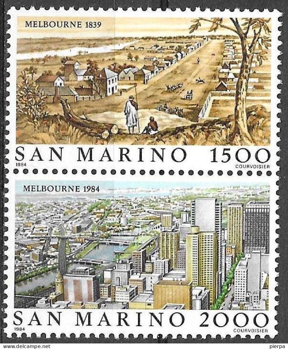 SAN MARINO - 1984 - MELBOURNE - DITTICO -  NUOVO MNH** ( YVERT 1095\6 - MICHEL 1301\2 PAAR - SS 1142\3) - Unused Stamps