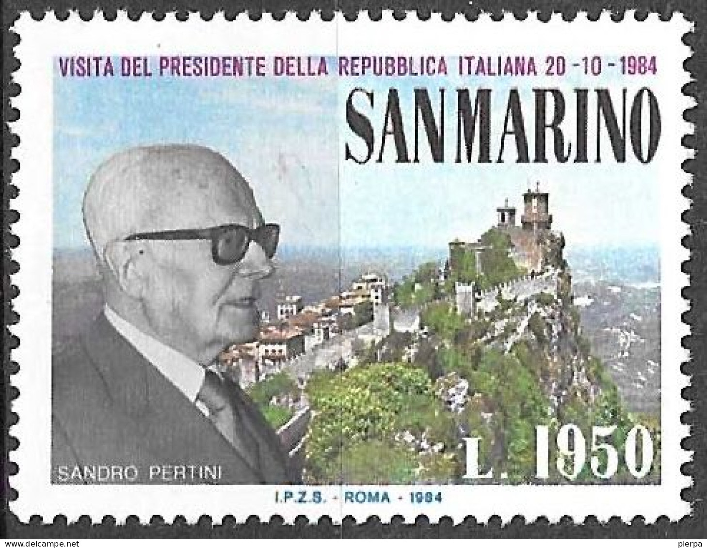 SAN MARINO - 1984 - PRESIDENTE PERTINI -NUOVA MNH** ( YVERT 1097 - MICHEL 1303- SS 1144) - Unused Stamps