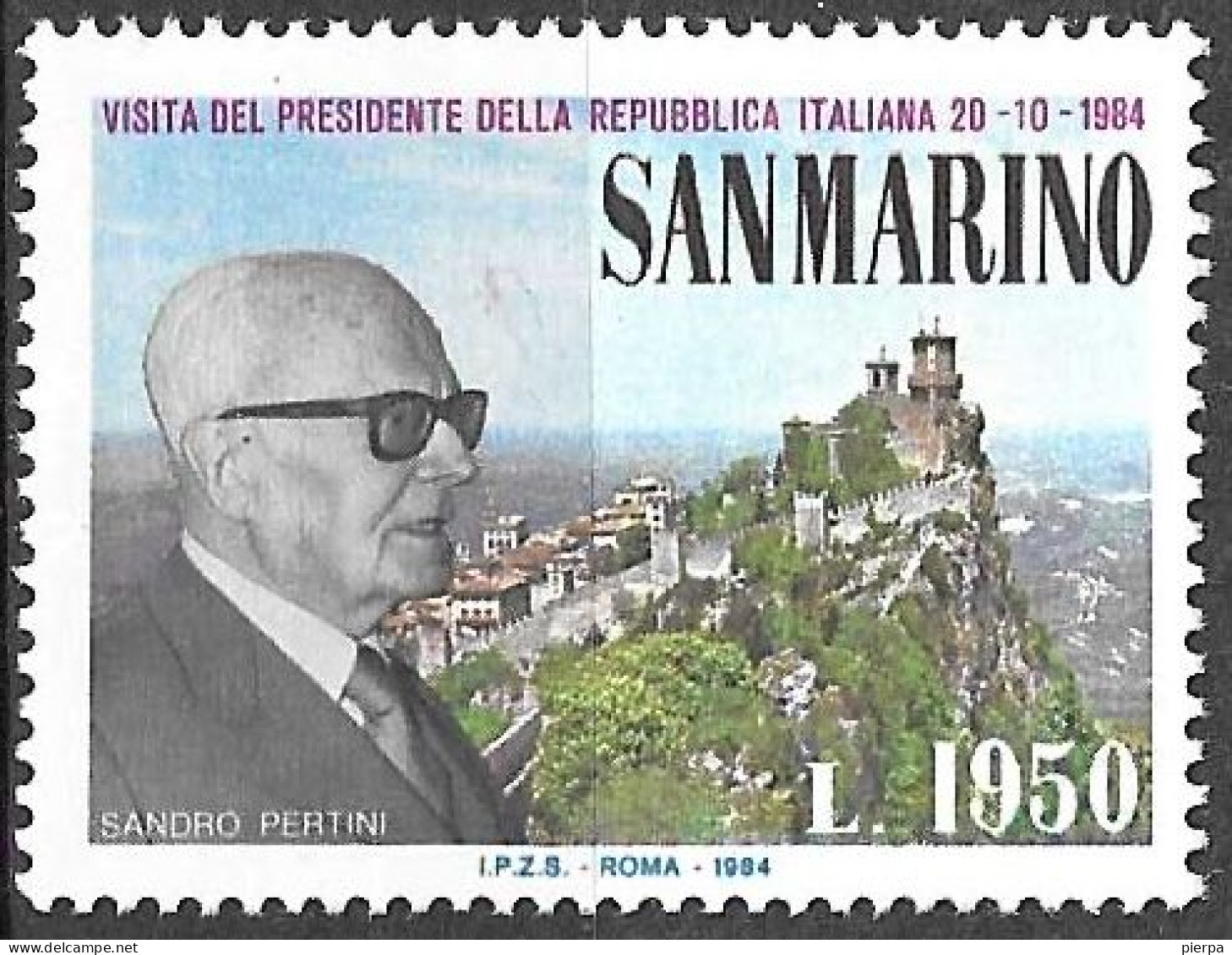 SAN MARINO - 1984 - PRESIDENTE PERTINI -NUOVA MNH** ( YVERT 1097 - MICHEL 1303- SS 1144) - Neufs