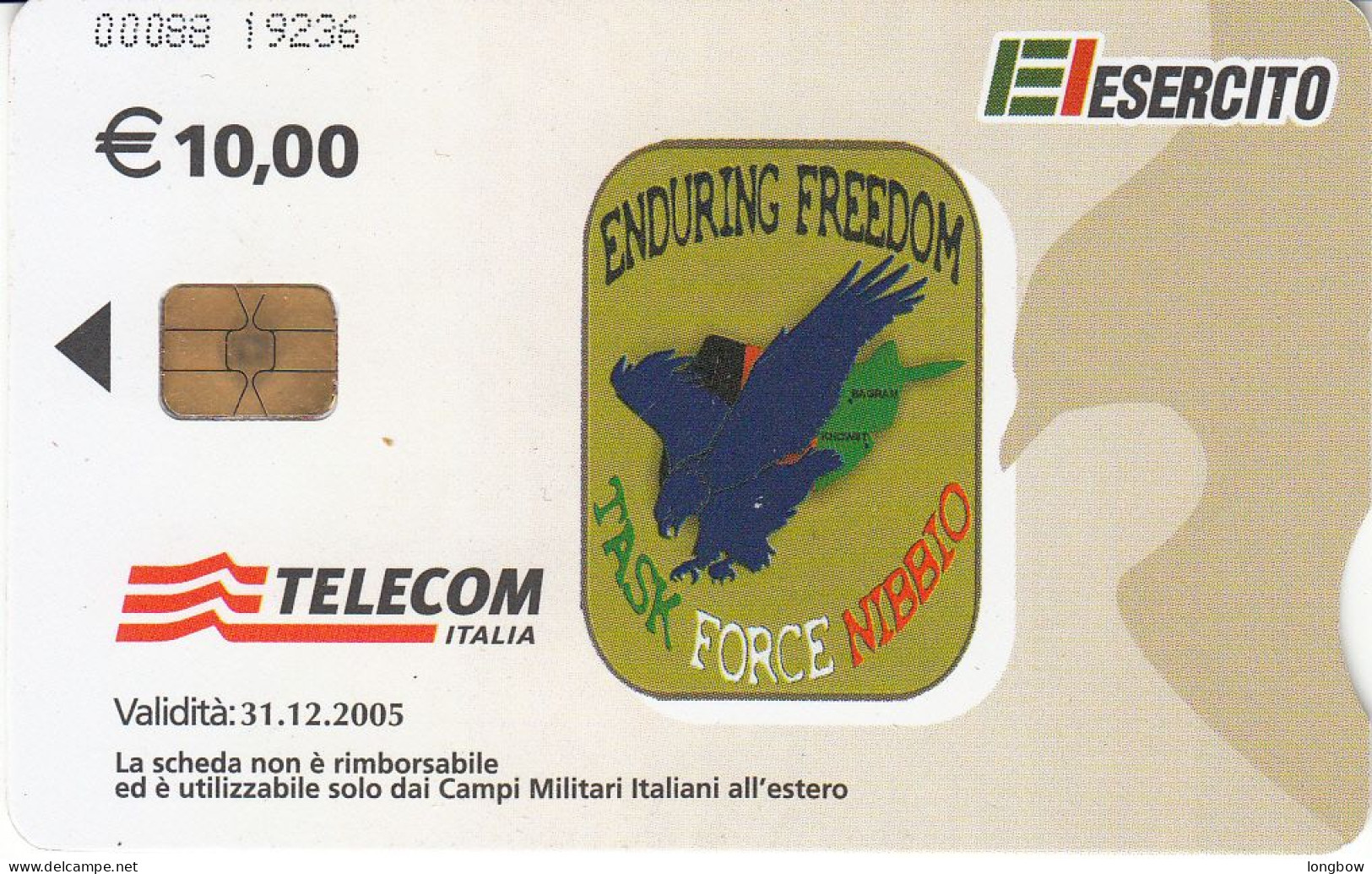 Italia Scheda Telefonica Chip Solo Per Basi Militari - Cod.88 - Sonderzwecke