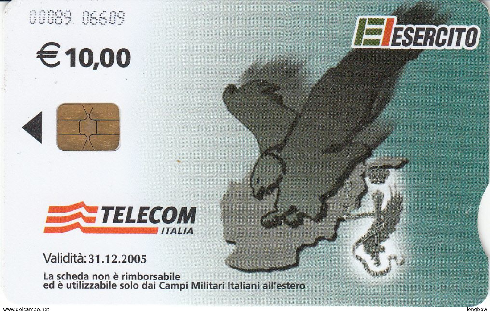 Italia Scheda Telefonica Chip Solo Per Basi Militari - Cod.89 - Usages Spéciaux