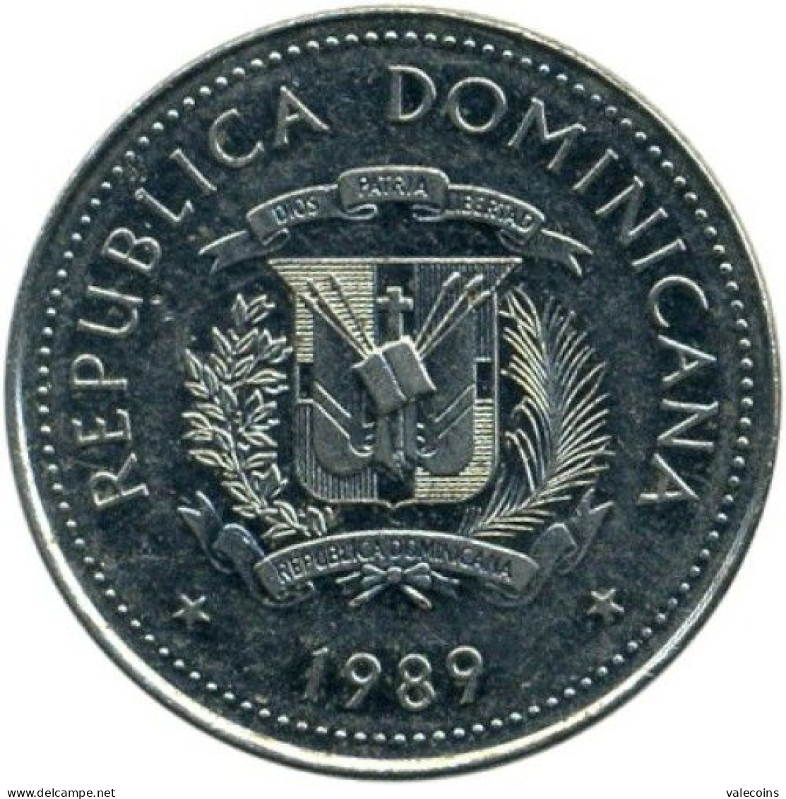 REP.DOMENICANA Republica DOMINICANA - KM  71.1 - 1989 - 25 Centavos - UNC - Dominicaanse Republiek