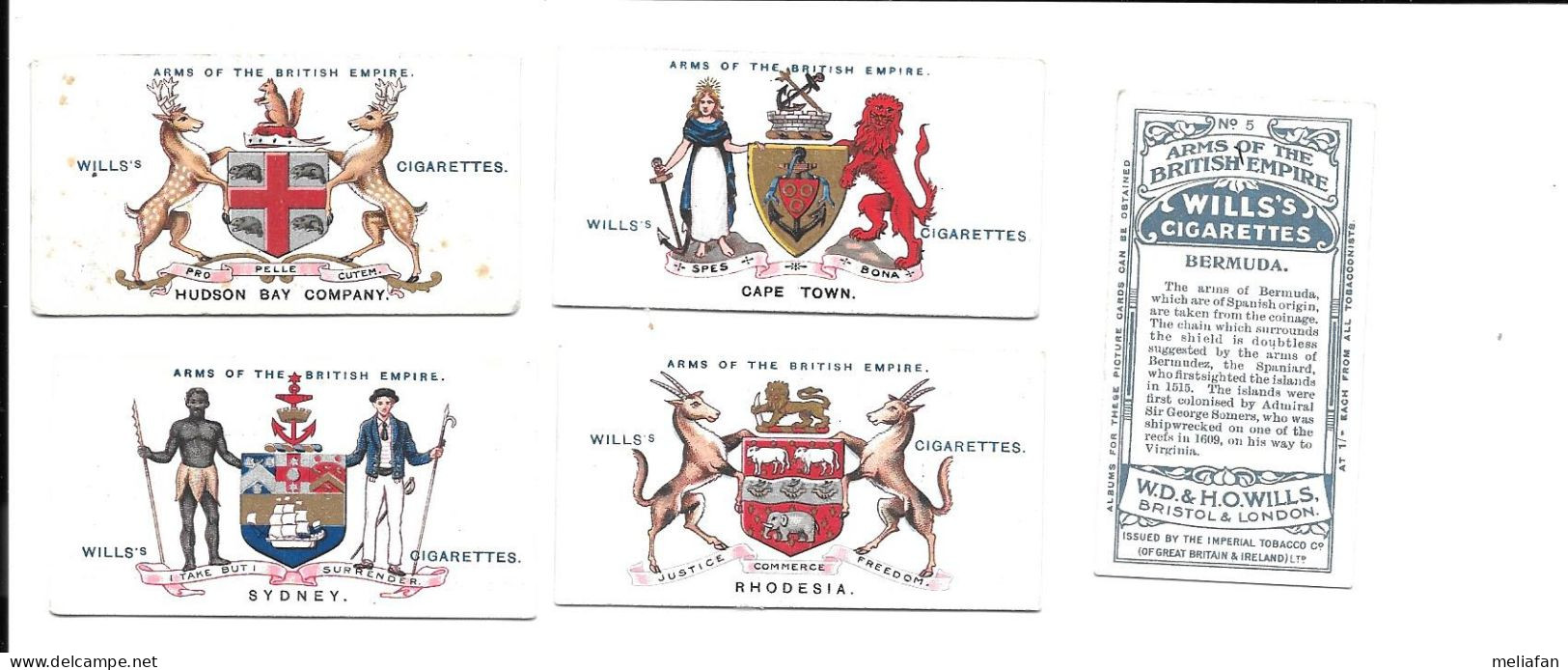 CJ46 - SERIE COMPLETE 50 CARTES CIGARETTES WILLS - ARMS OF THE BRITISH EMPIRE - Wills