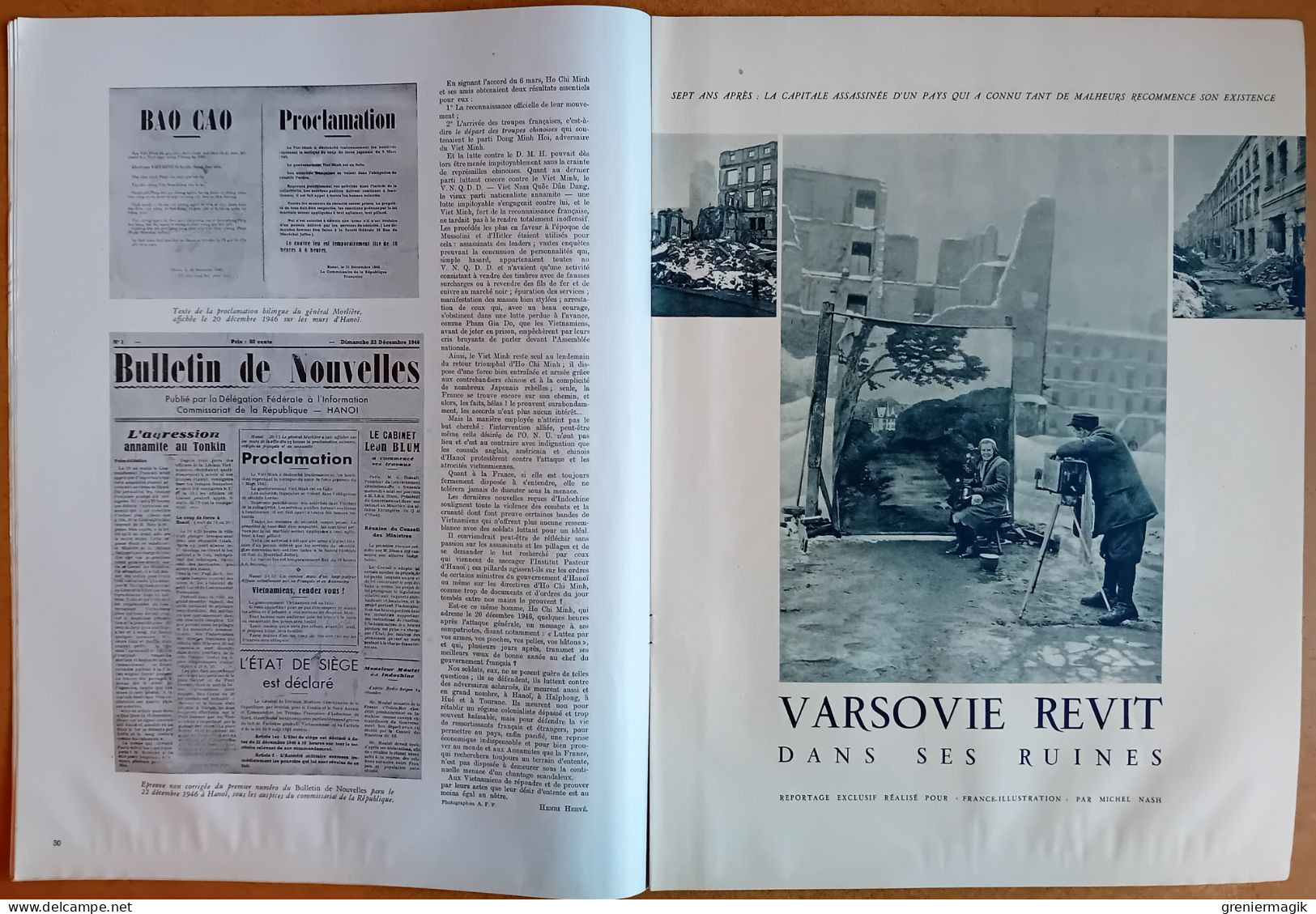 France Illustration N°67 11/01/1947 Shingu Japon/Indochine/Varsovie/Iran/Palestine/Spitzberg/Peinture Toulousaine - Informaciones Generales