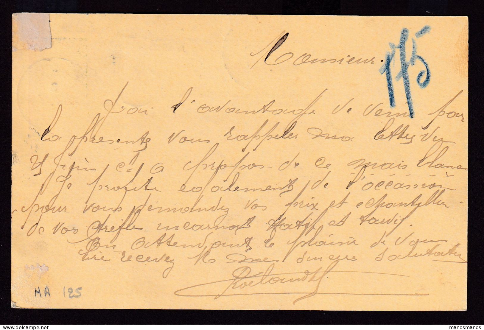 667/40 - Archive Louis MASELIS Roulers -  Entier Postal Armoiries CHAPELLE LEZ HERLAIMONT 1903 - Commande De Mais Blanc - Postcards 1871-1909