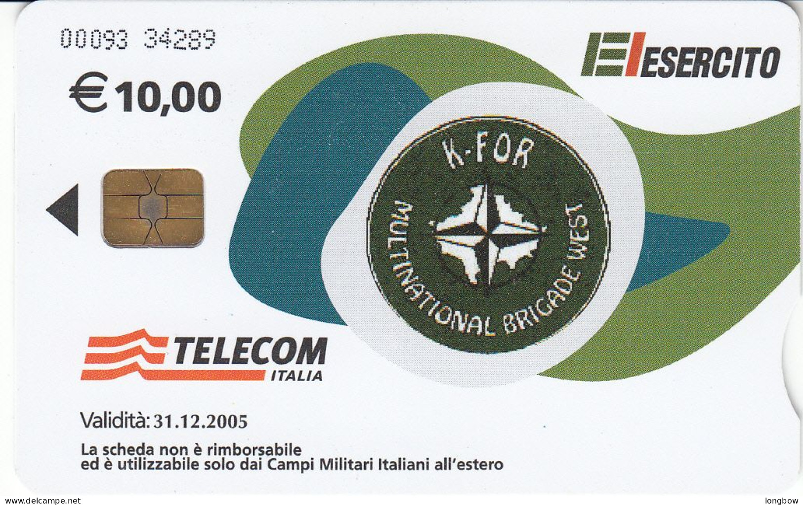 Italia Scheda Telefonica Chip Solo Per Basi Militari - Cod.93 - Usi Speciali