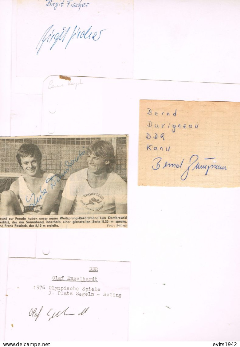 JEUX OLYMPIQUES - AUTOGRAPHES DE MEDAILLES OLYMPIQUES - CONCURRENTS D'ALLEMAGNE DE L'EST - - Autogramme