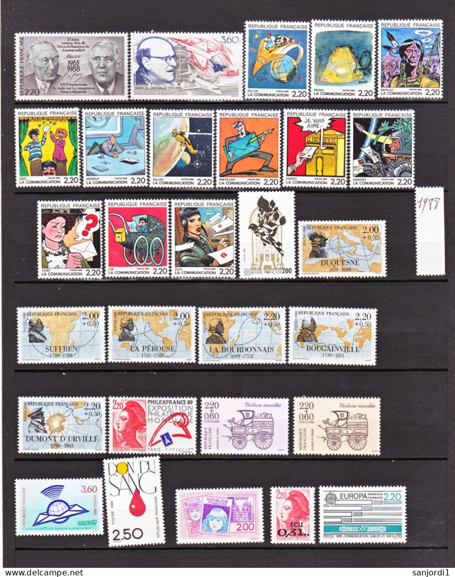 France 1988 2501/2559 Année Poste Neuf ** TB MNH SiN CHARNELa Cote 79 - 1980-1989