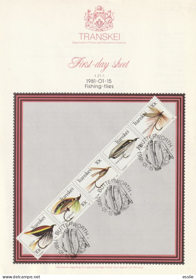 Transkei - 1981 - Fishing Flies Angling - First Day Sheet - Medium - Transkei