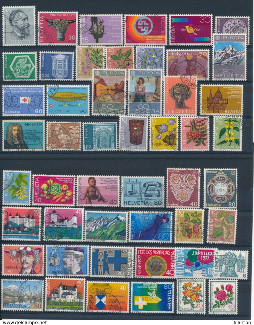 HELVETIA - Selection Periode 1974-1977 - Gest./obl./cancelled - Cote 36,30 € - (ref. 544) - Collections