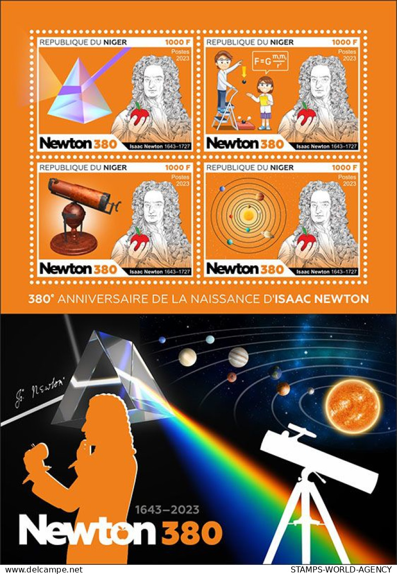 2024-01 - NIGER- ISAAC NEWTON      4V  MNH** - Astronomie