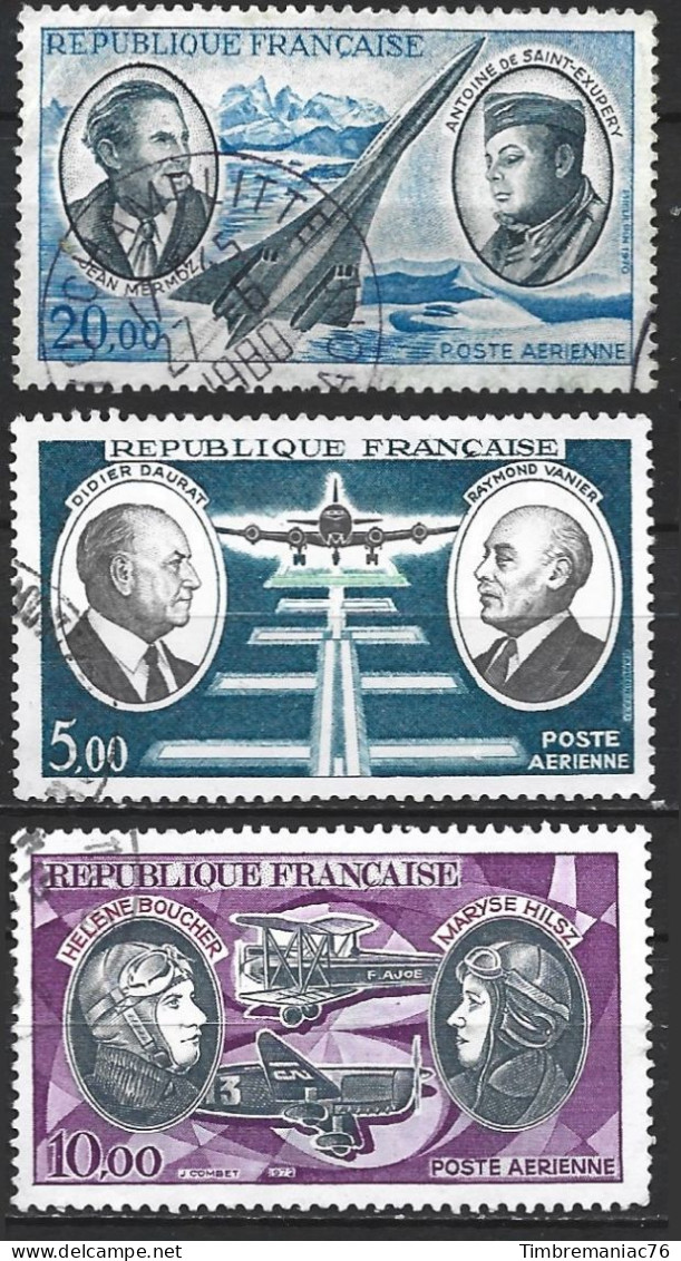 France  Poste Aérienne 1970 YT 44 - 46-47 Oblitérés - 1960-.... Oblitérés