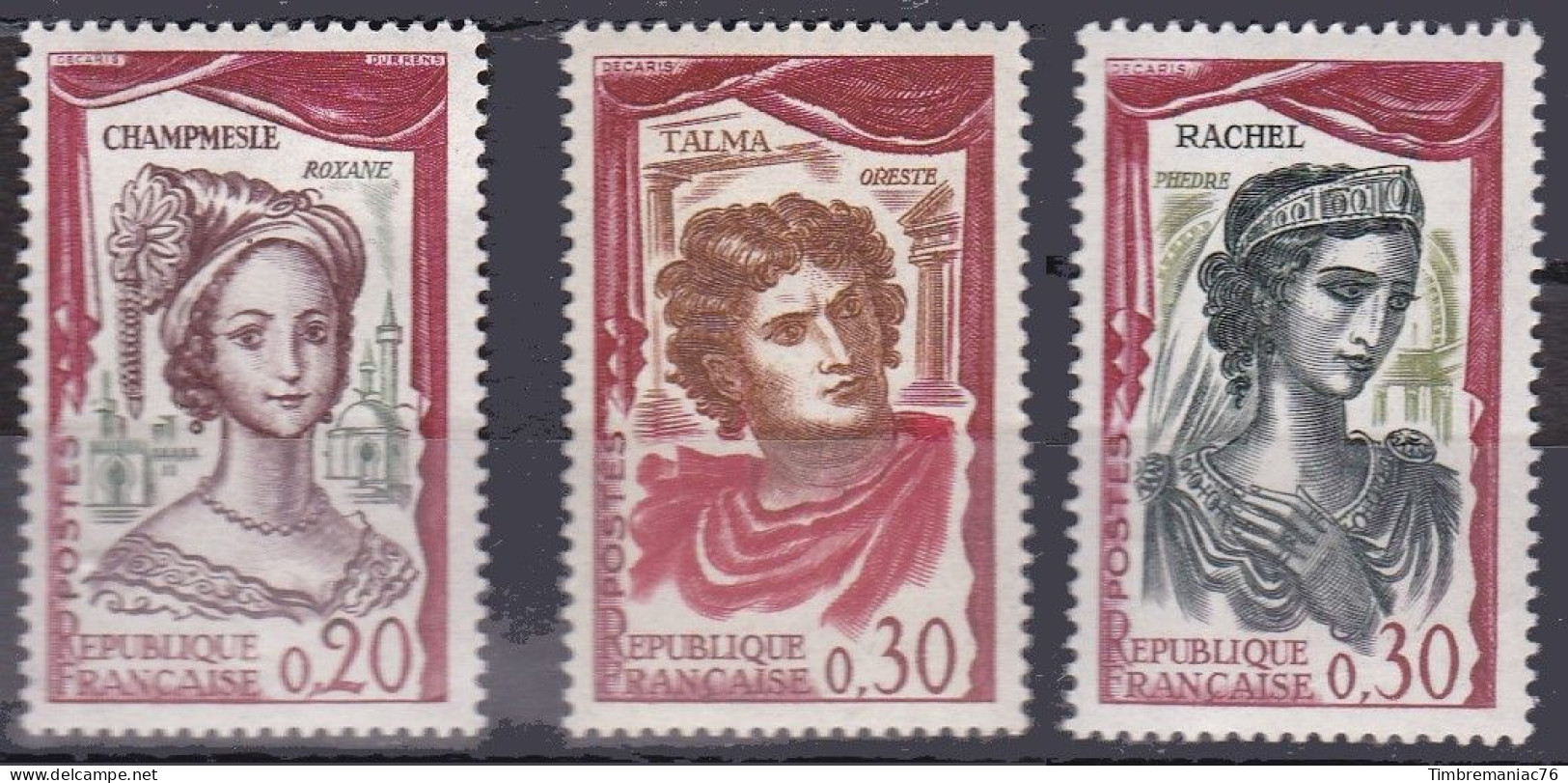 France TUC De 1961 YT 1301-1302-1303 Neufs - Andere & Zonder Classificatie